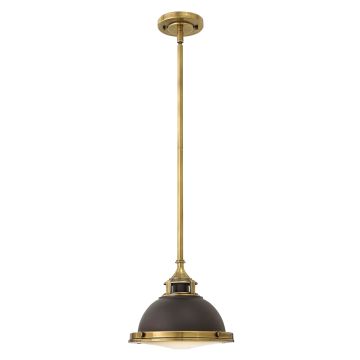 1 Light Mini Pendant - Dark Brown / Aged Brass