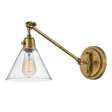 1 lt Wall Light - Heritage Brass, Clear Glass Shade