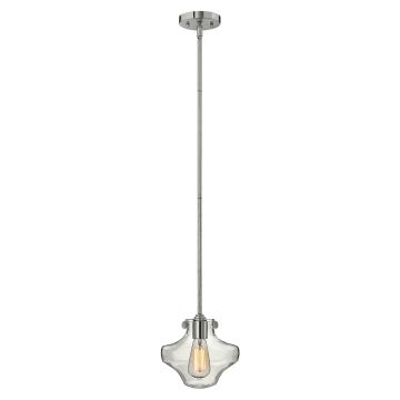 1 Light Clear Glass Pendant - Polished Chrome