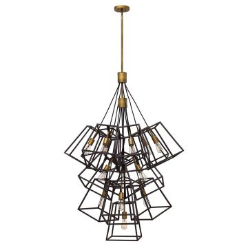 13 Light Large Foyer Chandelier - Dark Brown / Rose Brass