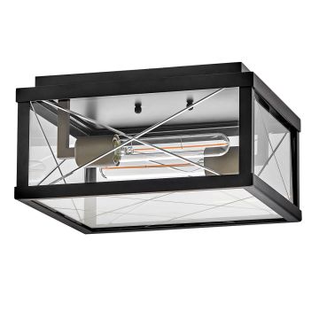 2 lt Porch Ceiling Flush - Black