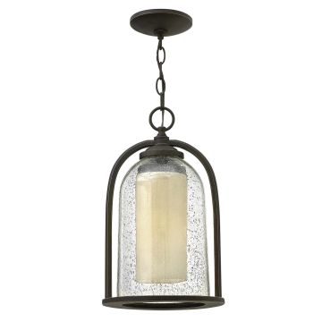 1 Light Medium Chain Lantern - Dark Brown