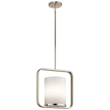 1 Light Medium Pendant - Polished Nickel