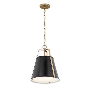 1 lt Medium Pendant - Black & Brass