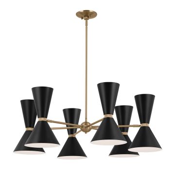 12 light 6 arm up and down Chandelier - Champagne Bronze, Black