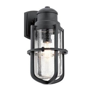 1 Light Large Wall Lantern - Black