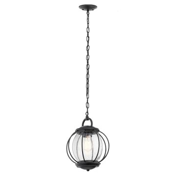1 Light Medium Chain Lantern - Black