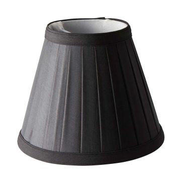 Pleated Black Candle Clip Shade - Black