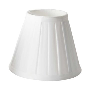 Pleated White Candle Clip Shade - White