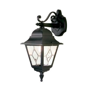 1 Light Down Wall Lantern - Black