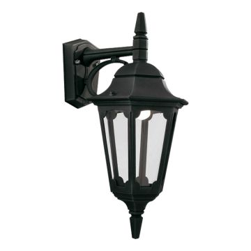 1 Light Down Wall Lantern - Black