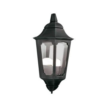 1 Light Half Lantern - Black
