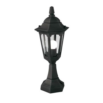 1 Light Mini Pedestal Lantern - Black