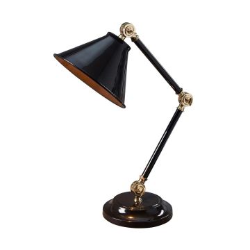 1 Light Mini Table Lamp - Black / Polished Brass