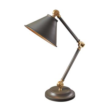 1 Light Mini Table Lamp - Dark Grey / Aged Brass