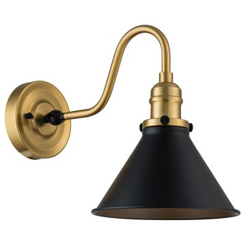 1 Light Wall Light - Aged Brass & Matte Black