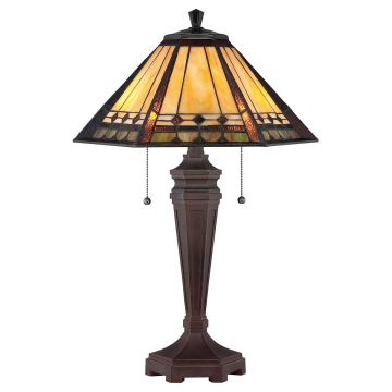 2 Light Table Lamp - Dark Brown