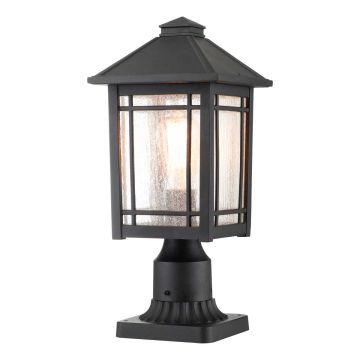 1 Light Medium Pedestal - Black