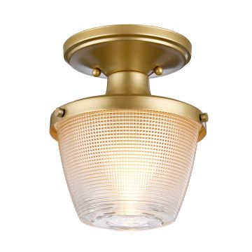 1 Light Semi-Flush - Painted Natural Brass