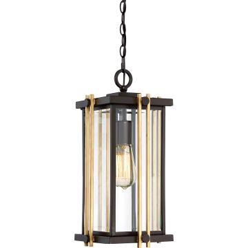 1 Light Medium Chain Lantern - Dark Brown