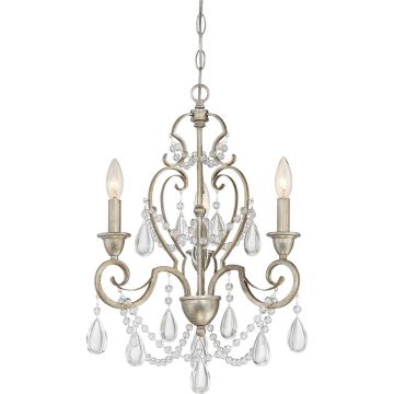 3 Light Mini Chandelier - Silver Patina