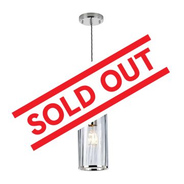 1 Light Pendant - Polished Nickel, Smoke Glass