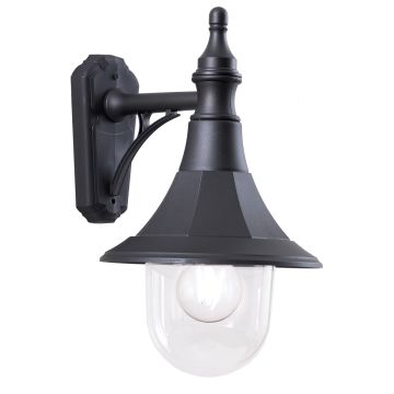 1 Light Down Wall Lantern - Black