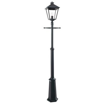 1 Light Large Single Post - Black