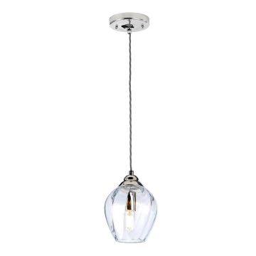 1 Light Pendant - Polished Nickel / Clear Glass