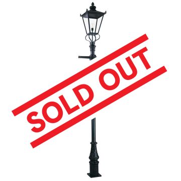 1 Light Lamp Post - Black
