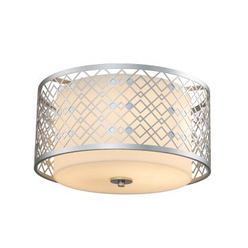 2 Light Medium Flush - Lacquered Silver